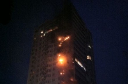 Стала известна причина пожара в 25-этажном здании на Шулявке