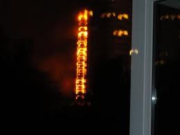В Киеве горело 25-этажное здание (видео)