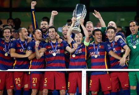 ФК «Барселона» в матче с «Севильей» завоевала Суперкубок УЕФА